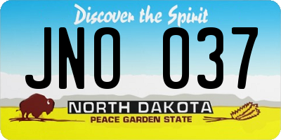 ND license plate JNO037