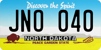 ND license plate JNO040