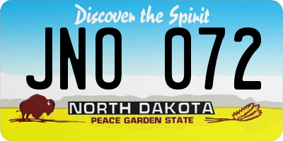 ND license plate JNO072