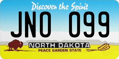 ND license plate JNO099