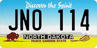 ND license plate JNO114