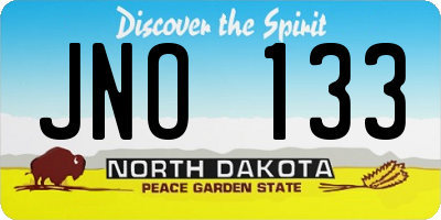 ND license plate JNO133
