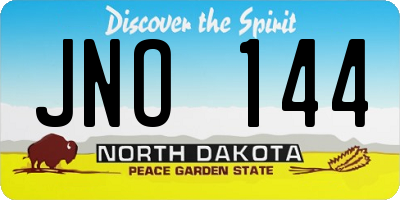 ND license plate JNO144
