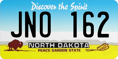 ND license plate JNO162