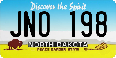 ND license plate JNO198