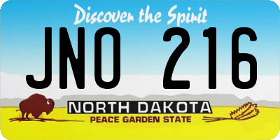 ND license plate JNO216