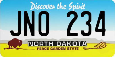 ND license plate JNO234