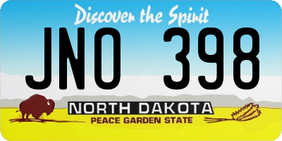 ND license plate JNO398
