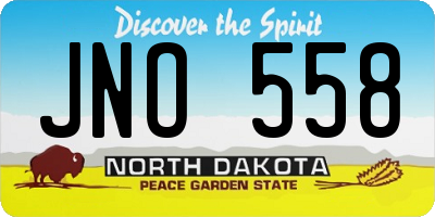 ND license plate JNO558