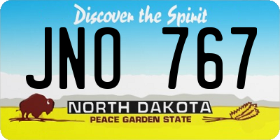 ND license plate JNO767