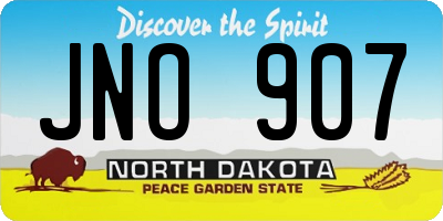 ND license plate JNO907