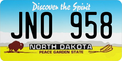 ND license plate JNO958