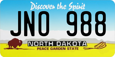 ND license plate JNO988