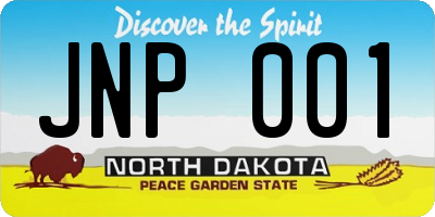 ND license plate JNP001