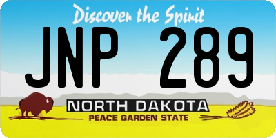 ND license plate JNP289