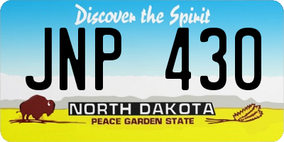 ND license plate JNP430