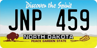 ND license plate JNP459