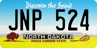 ND license plate JNP524