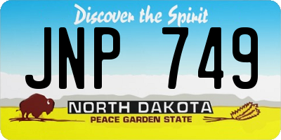 ND license plate JNP749