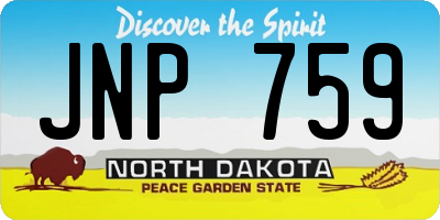 ND license plate JNP759