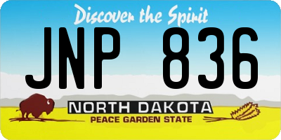 ND license plate JNP836