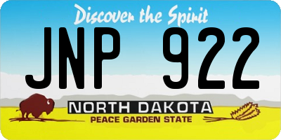 ND license plate JNP922