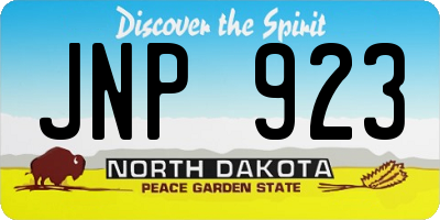 ND license plate JNP923
