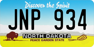 ND license plate JNP934