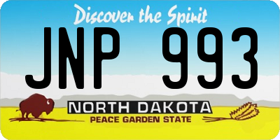 ND license plate JNP993