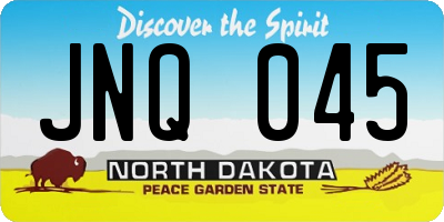 ND license plate JNQ045