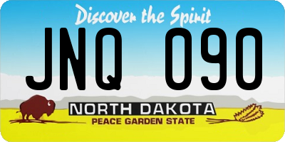 ND license plate JNQ090