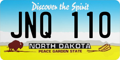 ND license plate JNQ110