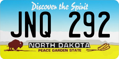 ND license plate JNQ292