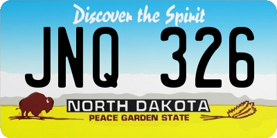 ND license plate JNQ326
