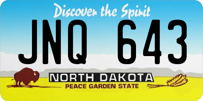 ND license plate JNQ643