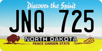 ND license plate JNQ725