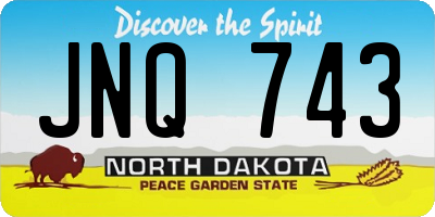 ND license plate JNQ743