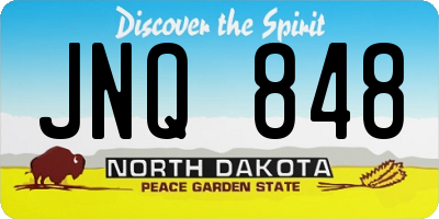 ND license plate JNQ848