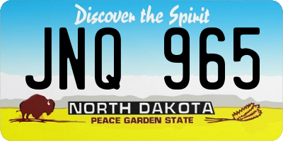ND license plate JNQ965