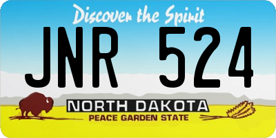ND license plate JNR524