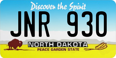 ND license plate JNR930