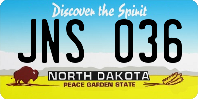 ND license plate JNS036