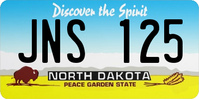 ND license plate JNS125