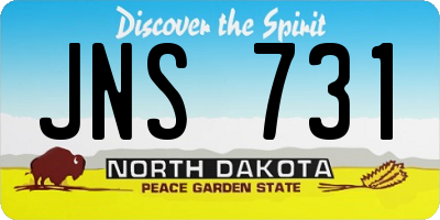 ND license plate JNS731