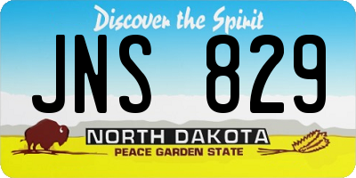 ND license plate JNS829