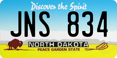ND license plate JNS834