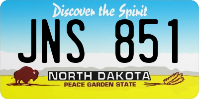 ND license plate JNS851
