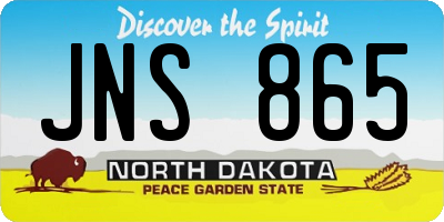 ND license plate JNS865