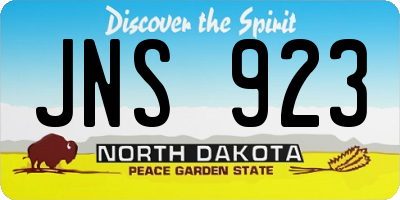 ND license plate JNS923
