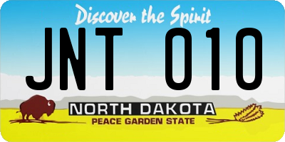 ND license plate JNT010